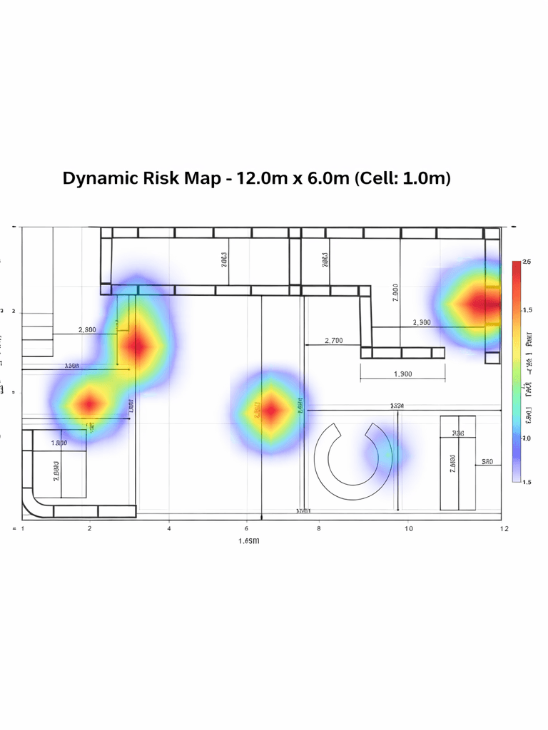 현장 A - 고위험 상태 Dynamic Risk Map